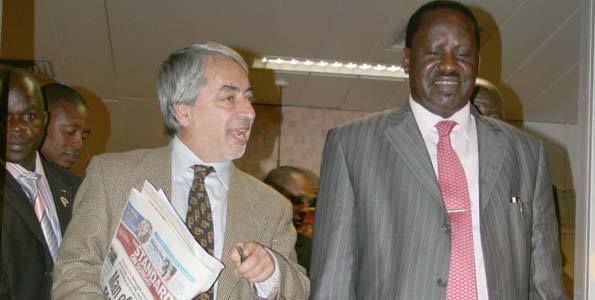 Salim Lone with Raila Odinga