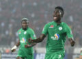 Raja Casablanca forward Ben Malango (R) increased his CAF Confederation Cup goal tally to five after scoring twice against Orlando Pirates on Sunday | AFP