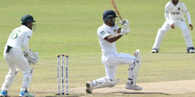 Sri Lanka captain Dimuth Karunaratne top-scored with 66 runs | AFP