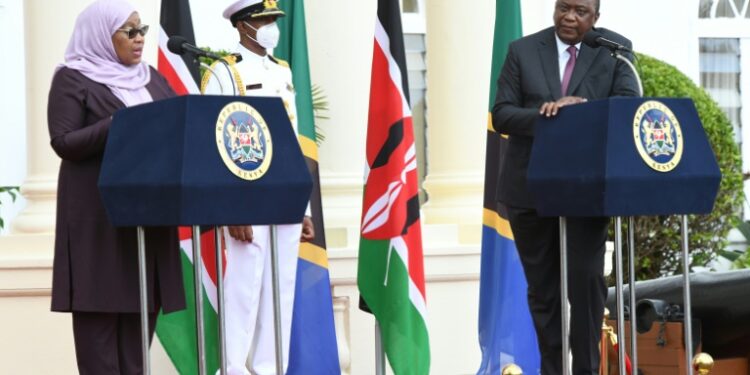 Your visit has given us the opportunity to renew our relations,' Kenyatta told Hassan | AFP
