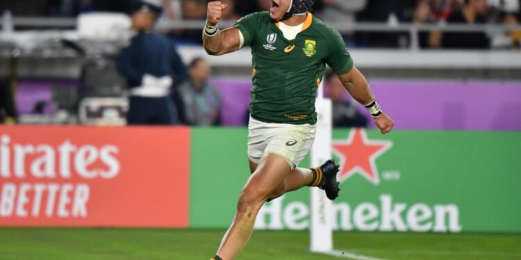 Cheslin Kolbe scored three tries at the 2019 Rugby World Cup | AFP