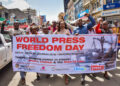 Kenyan journalists and members of civil society marching on the World Press Freedom Day in 2018 | Suleiman Mbatiah/AFP via Getty Images