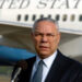 Former US Secretary of State Colin Powell addresses a press conference at Katunayake Military Airport in Colombo, January 7, 2005 | Indranil Mukherjee/AFP
