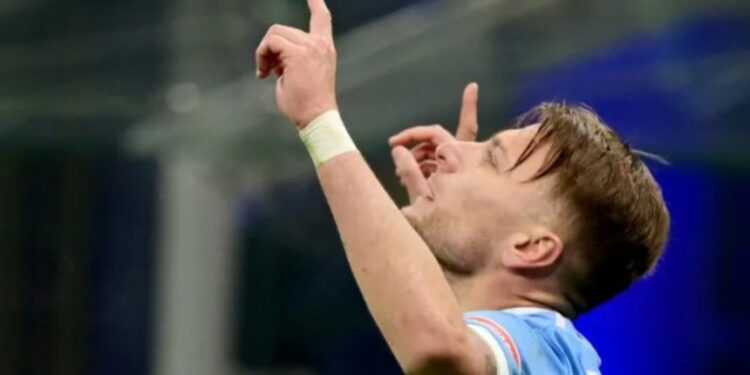 Ciro Immobile, pictured here after scoring at Inter Milan last weekend, has scored 17 Serie A goals for the season after his brace at Salernitana | AFP/MIGUEL MEDINA