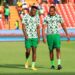 Joe Aribo (R) with Nigeria teammate Taiwo Awoniyi before the Super Eagles' Africa Cup of Nations game against Sudan | AFP
