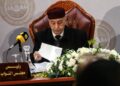 Aguila Saleh, pictured chairing a House of Representatives session on December 7, 2020, is a rival of interim Prime Minister Abdulhamid Dbeibah | AFP