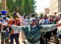 Sudanese protesters call for civilian rule and denounce the military in the capital Khartoum's twin city of Omdurman on Monday | AFP