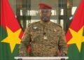 Junta leader Paul-Henri Sandaogo Damiba, pictured in a TV broadcast three days after taking power | AFP