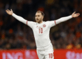Denmark's Christian Eriksen scored on his international return after suffering a cardiac arrest at Euro 2020 | AFP/MAURICE VAN STEEN