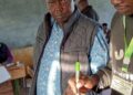 Rongai UDA parliamentary candidate Paul Chebor after casting his vote for other positions.Photo/Courtesy