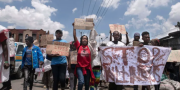 Kenyans protest against extrajudicial killings in Nairobi’s Mathare area on 13 April 2022 | Tony Karumba/AFP via Getty Images