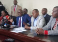 UASU officials at a press conference.They are opposing proposals to cut funding of public universities.Photo/Courtesy