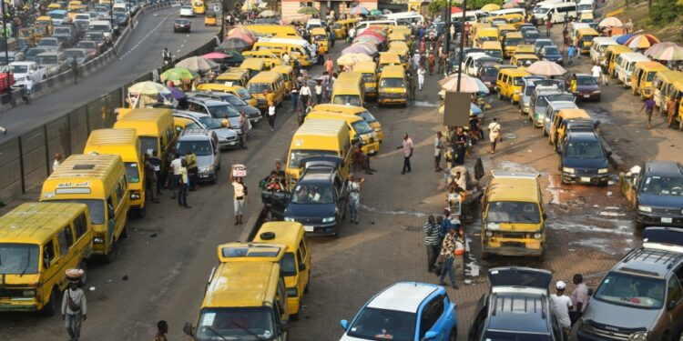 Gridlock: Commuters can waste hours in Lagos's notorious traffic jams: IMAGE/AFP