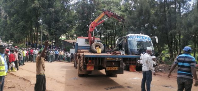 Modern Coast bus involved in a accident on Dec 28, 2022 in Kisii County./ Courtesy