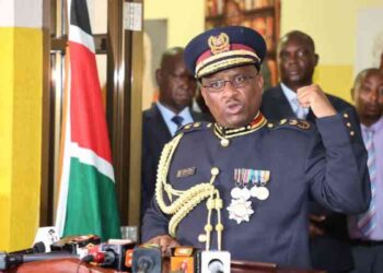 National Police Service Inspector General Japhet Koome during a past press briefing.PHOTO/COURTESY.