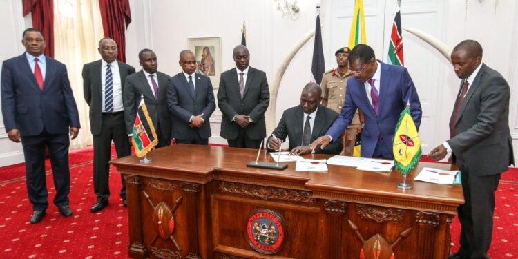 President William Ruto when he signed into law the IEBC (Amendement) Bill into Law at State House, Nairobi.Photo/PCS
