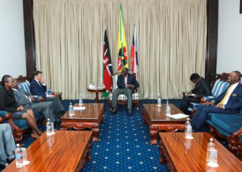 President William Ruto and World Athletics President Sebastian Cloe during their meeting at State House, Nairobi. Photo/State House