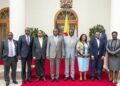 President Ruto with the EAC delegation at State House, Nairobi. Photo/PCS