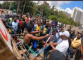 Comedian Eric Omondi being arrested along Kenyatta Avenue. Photo/Courtesy