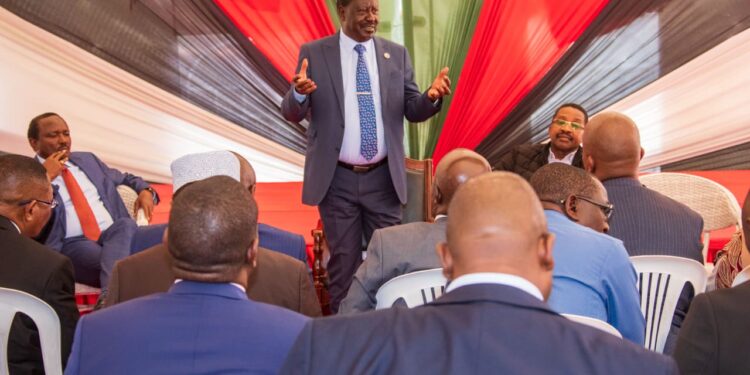 Raila addresses the media ahead of Bomas talks. Picks Jeremiah Kioni to lead legal team.